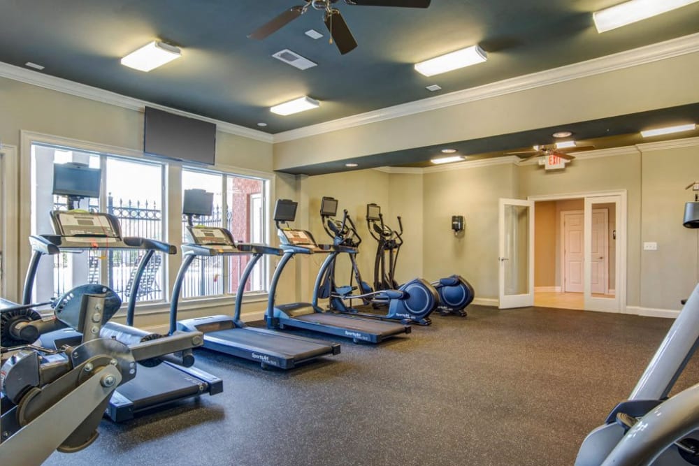 Well-equipped and spacious fitness center at Chattahoochee Ridge in Atlanta, Georgia