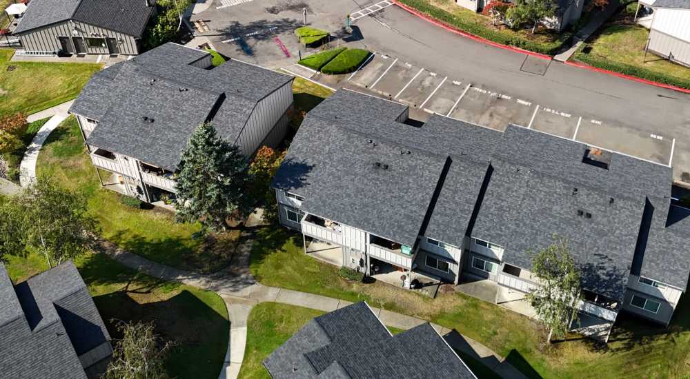 aerial view of the community at Park Green Apartments in Tacoma, Washington