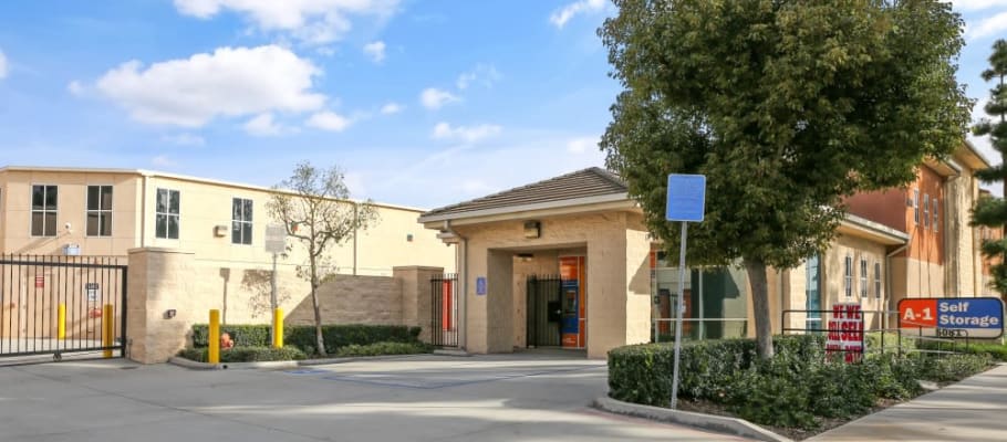 The entrance to A-1 Self Storage in Cypress, California