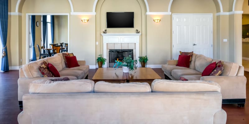 Interior of the resident lounge at The Village at Serra Mesa in San Diego, California