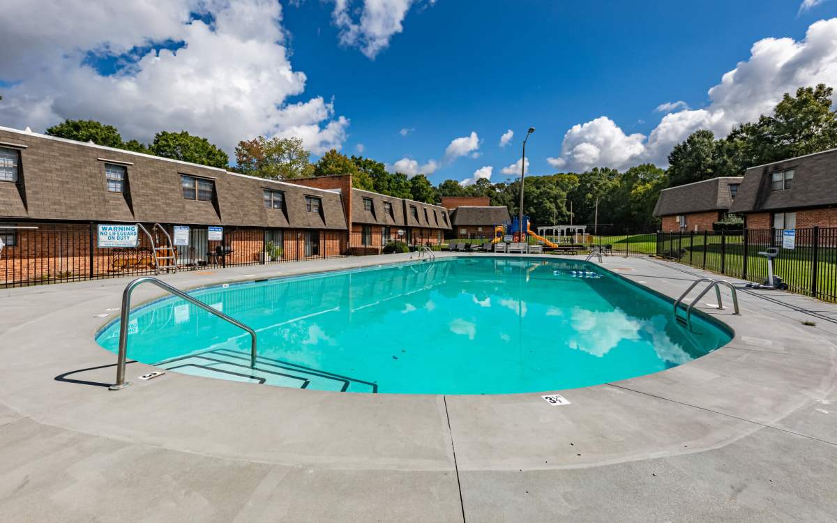 Charming swimming pool at Huffman Mill Townhomes in Burlington, North Carolina