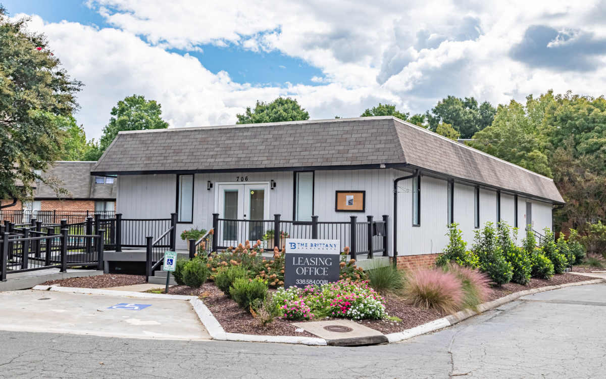 Leasing office at Huffman Mill Townhomes in Burlington, North Carolina