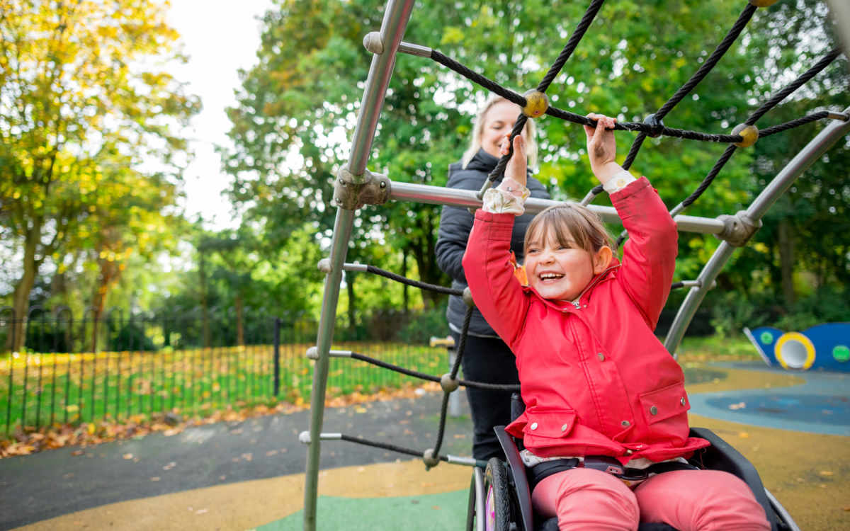 Child playing at a park at Autumn Crest in Columbia, Maryland