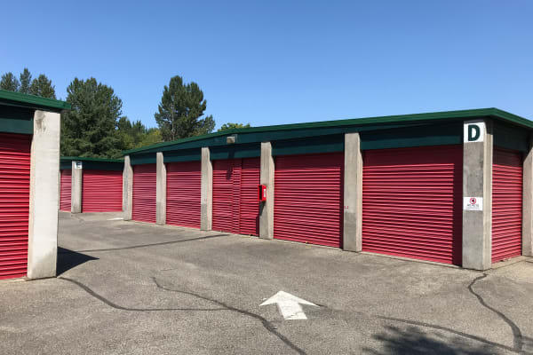 Exterior self storage units available at Trojan Storage in Puyallup, Washington