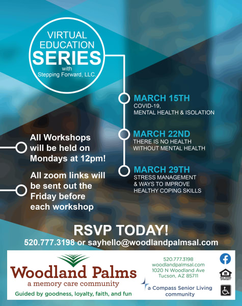 virtual education series at Woodland Palms Memory Care