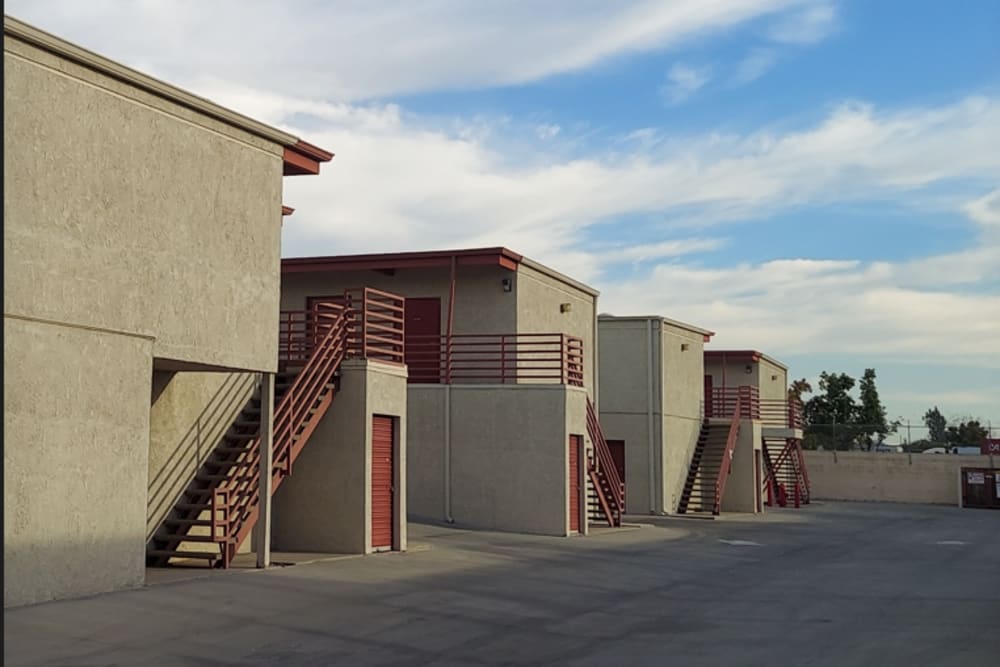 outdoor units ground floor and upstairs at Gilbert Self Storage in Fullerton, California