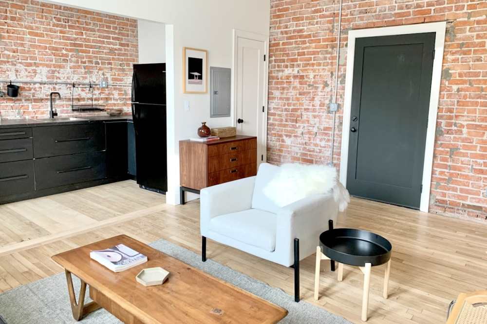 Living room at Detroit Living in Detroit,