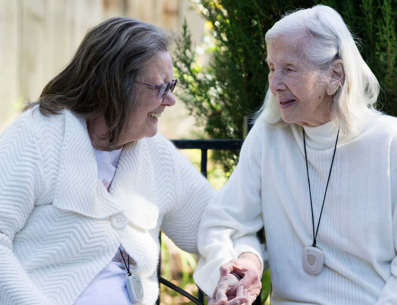 Residents holding hands at Gables of Ojai in Ojai, California