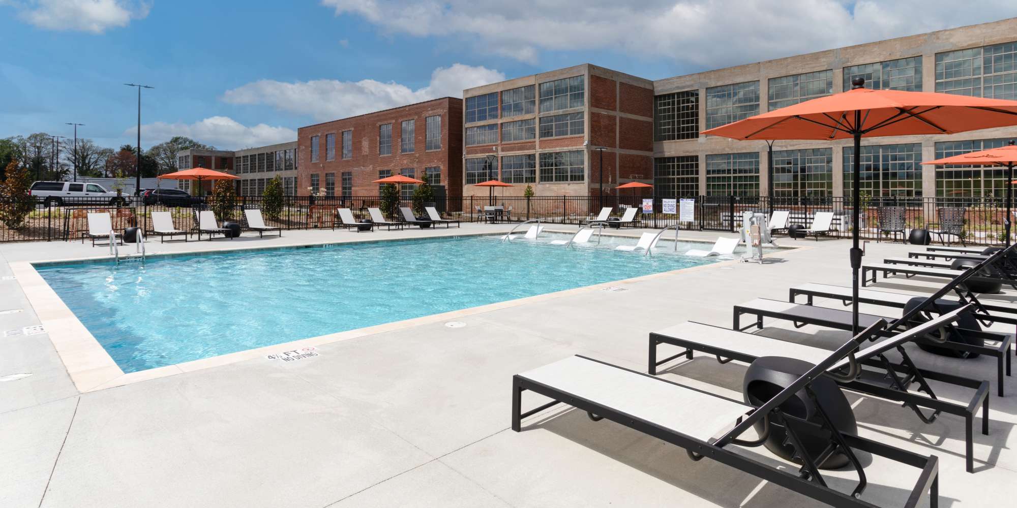 Saltwater pool at Mojud Lofts in Greensboro, North Carolina