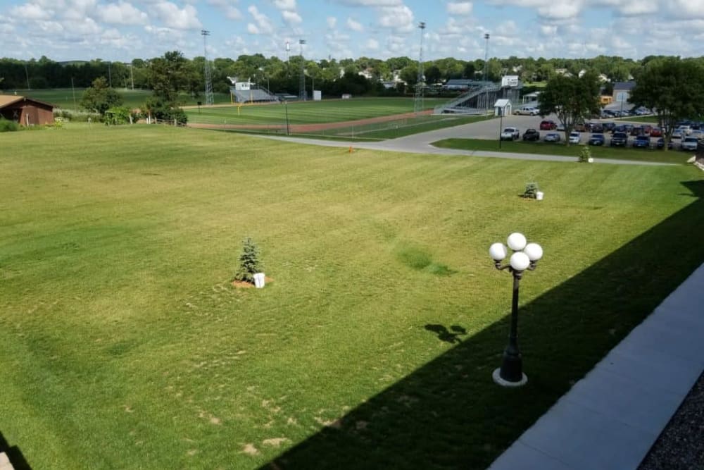 Aerial view of grounds at Manning Senior Living in Manning, Iowa.