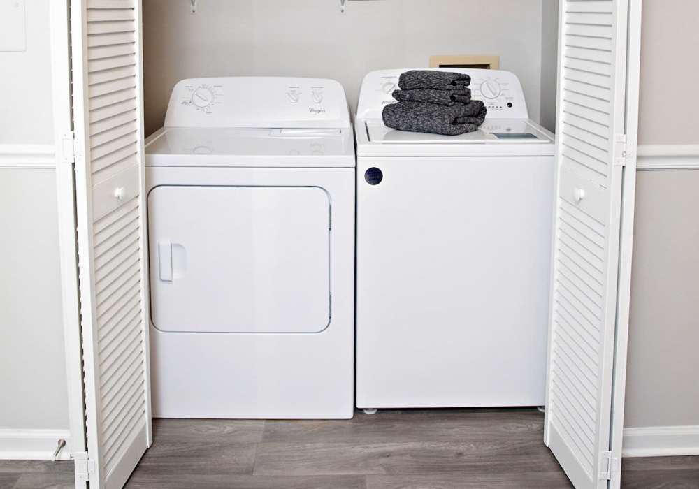 Washer and dryer in-home at Edge at Concord in Concord, North Carolina, 