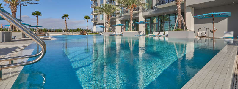 Beautiful infinity pool at ParkLine Miami in Miami, Florida