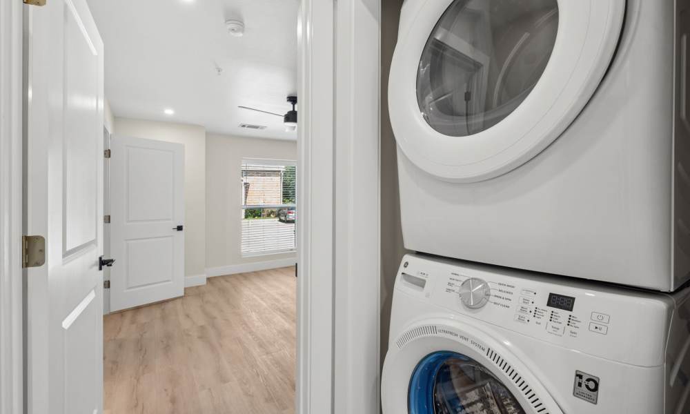 Washer and dryer connections at Lake Meadows in Garland, Texas
