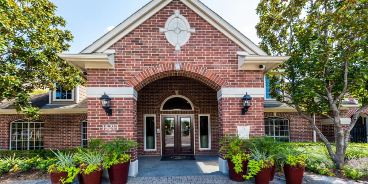 Clubhouse main entrance at Marquis on Park Row in Houston, Texas