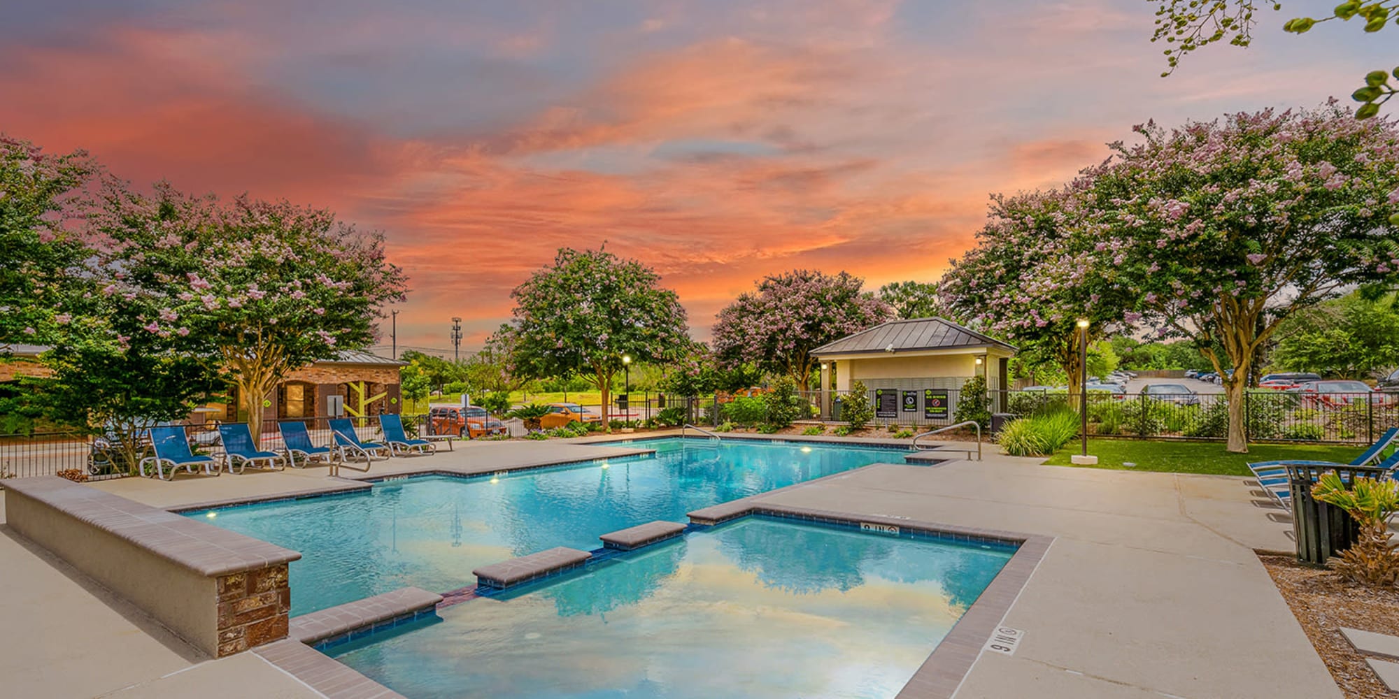 Outdoor pool areas at The Benton in San Antonio, Texas