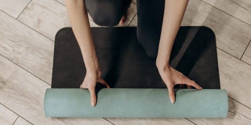 Yoga stretch class at Olea Beach Haven in Jacksonville, Florida