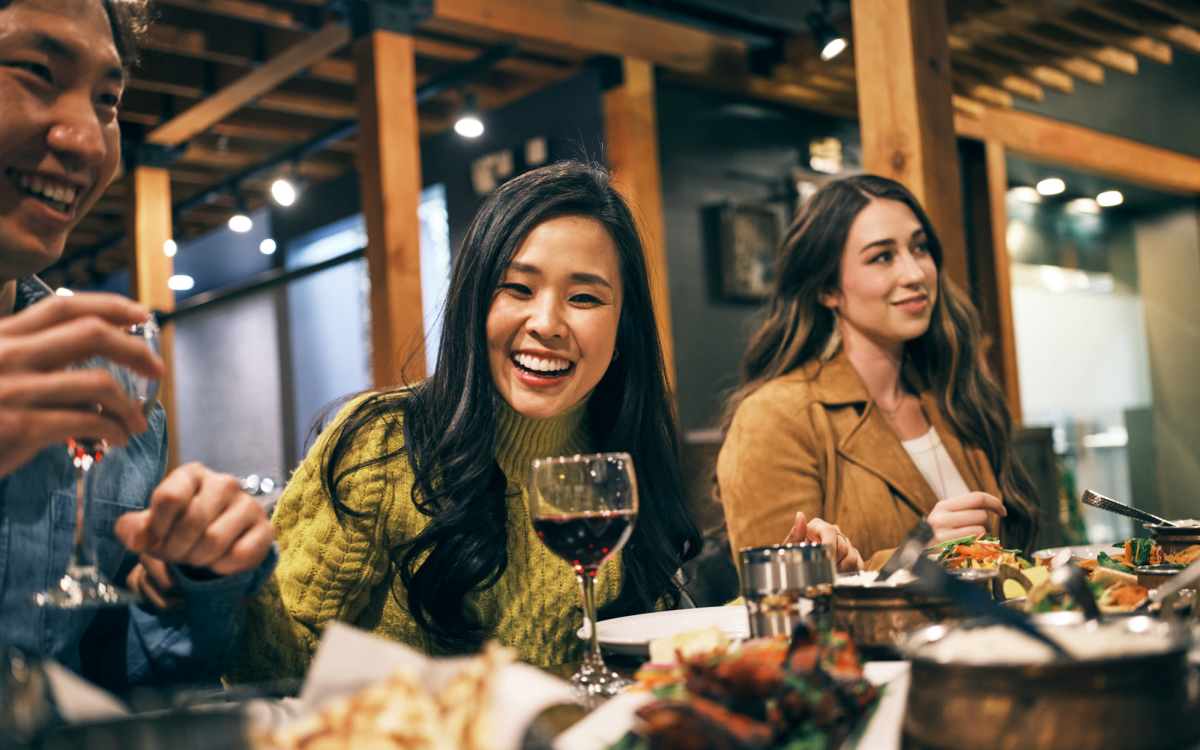 Resident eating at a restaurant near Revere Campbell in Campbell, California