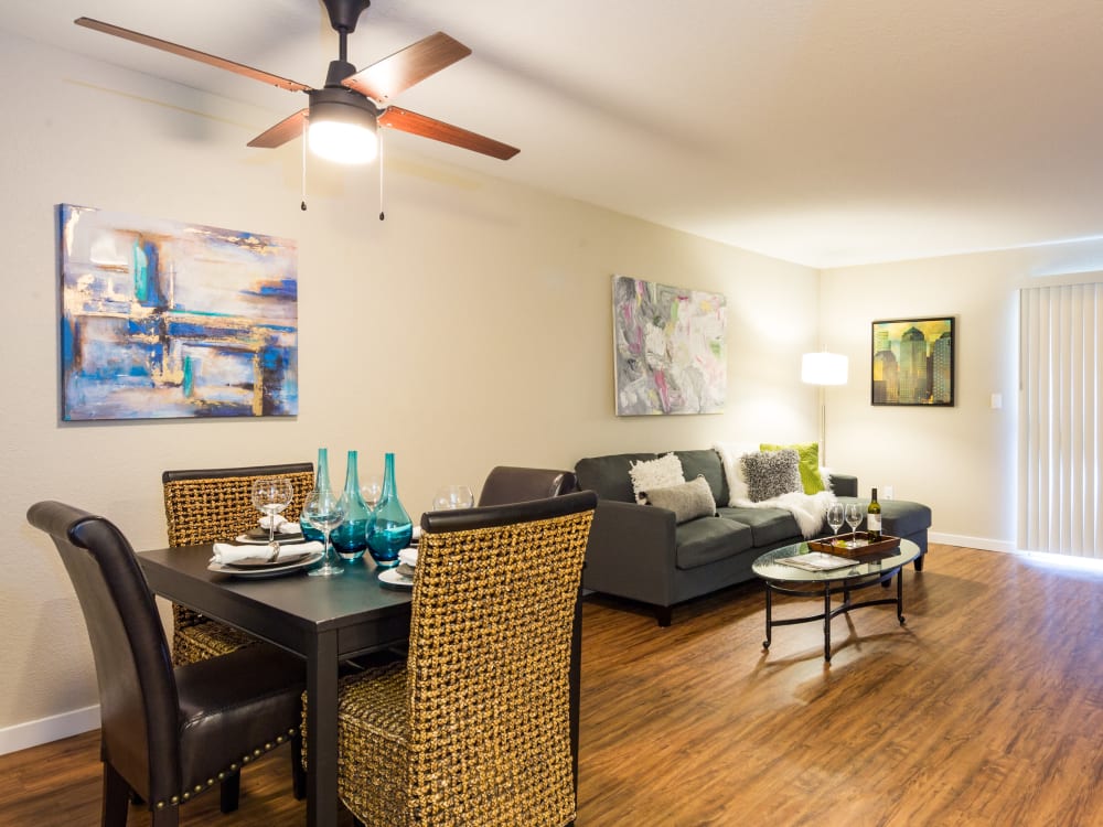 Spacious and modern open-concept floor plan in a model home at Haven Martinez in Martinez, California