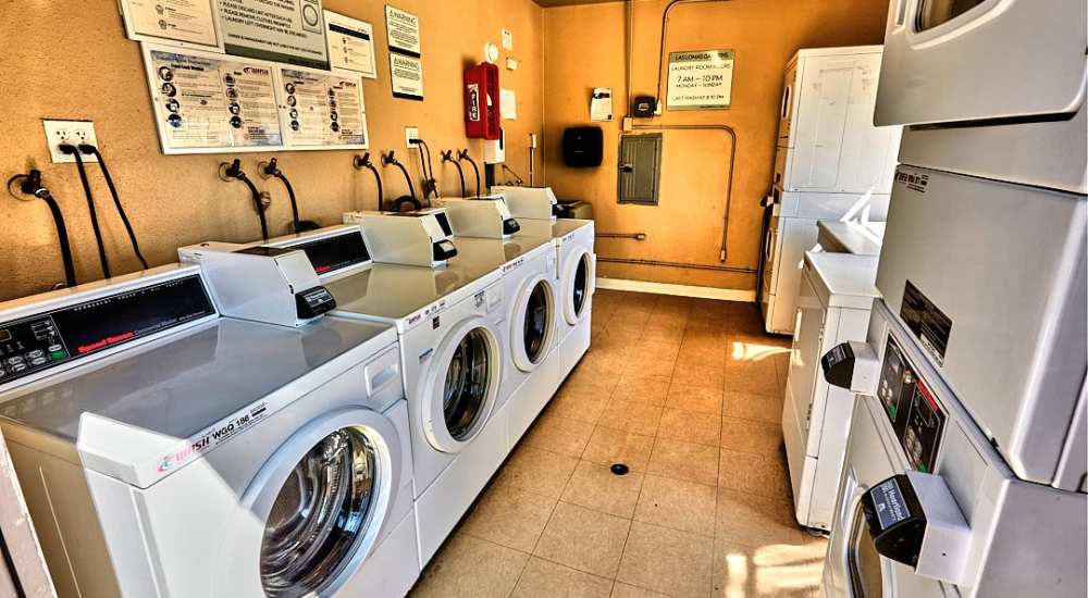 Laundry facility at Las Lomas Gardens in La Habra, California