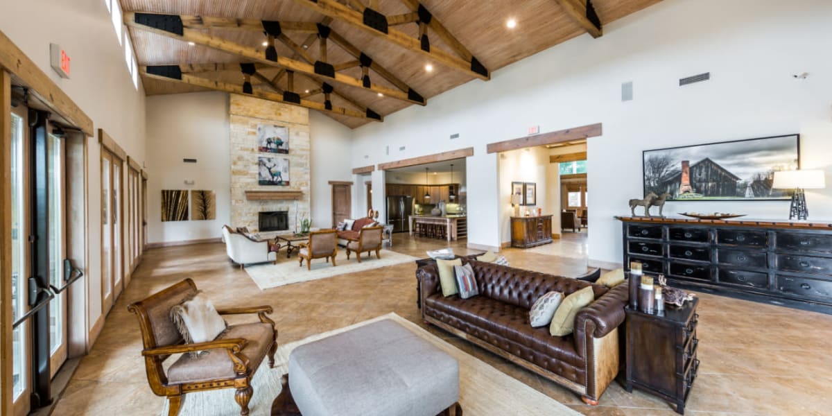 Interior lobby area at Marquis at Canyon Ridge in Austin, Texas