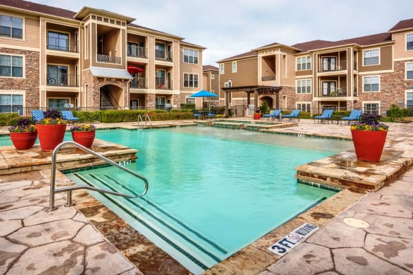 Clubhouse pool at Riverside Villas in Fort Worth, Texas