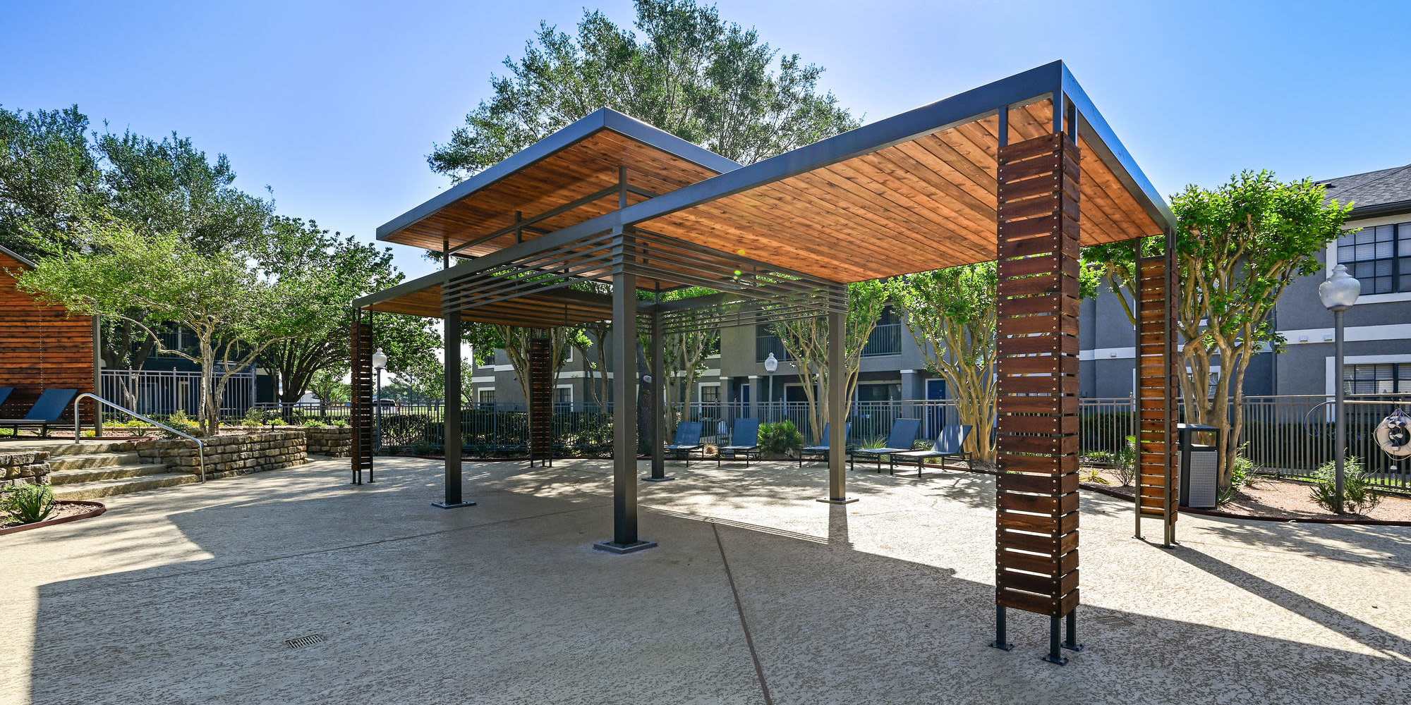 Poolside cabana at Seacrest in Katy, Texas