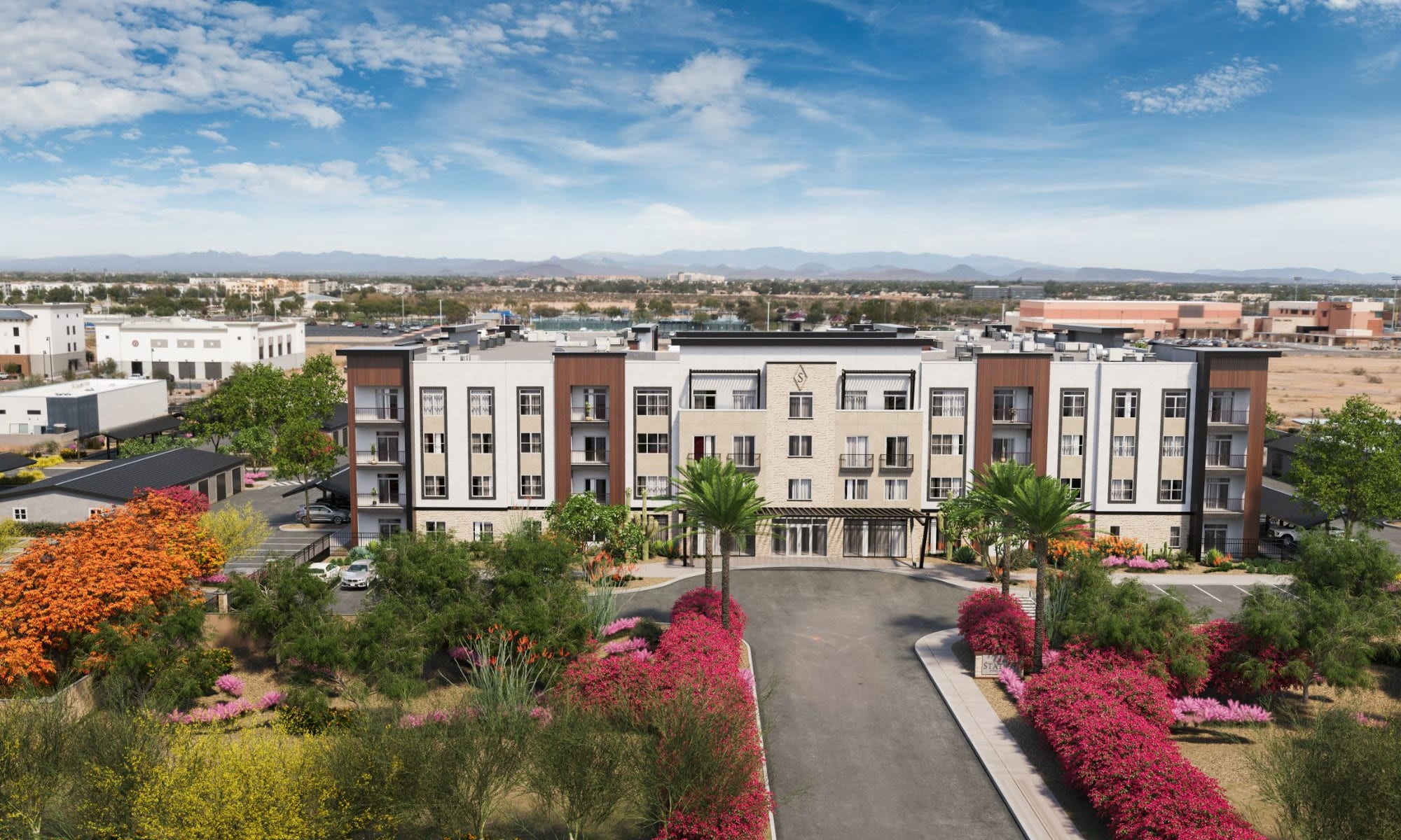 Exterior view of apartments at The Statler in Surprise, Arizona 