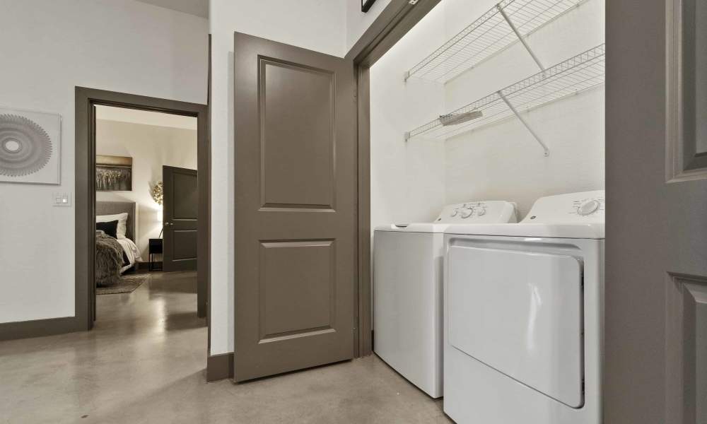 In home washer and dryer available at Millennium Place in Corinth, Texas