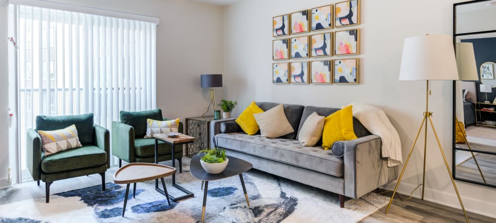 Nice well lit Living room at Main Street Apartments in Rockville, Maryland