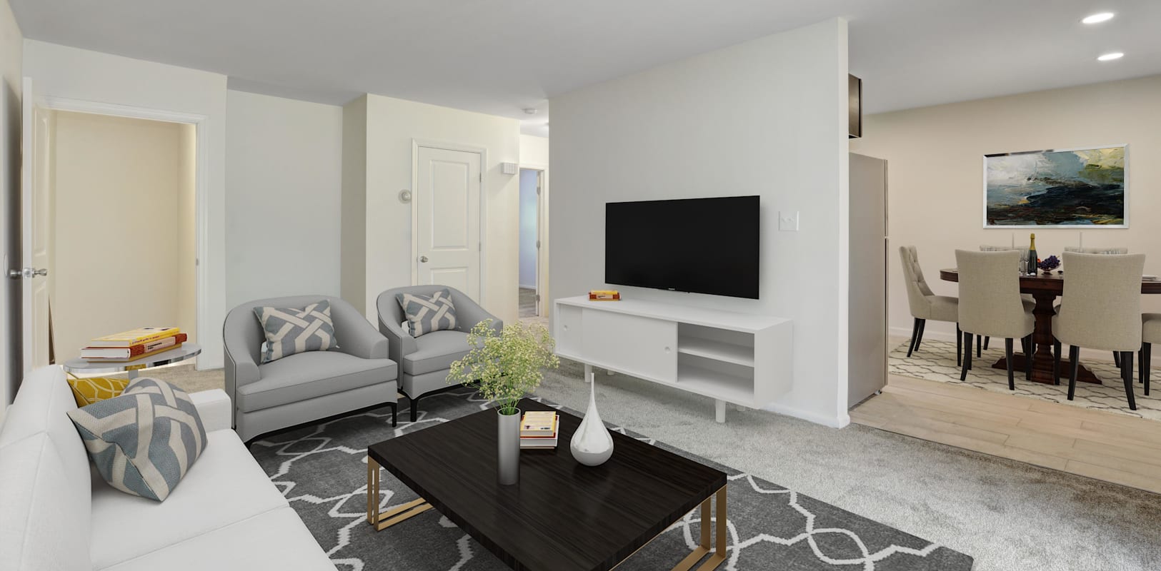 Spacious living room at Wynbrook West Apartments in East Windsor, New Jersey