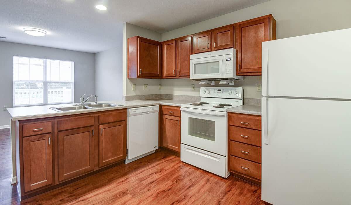Kitchen with energy efficient appliances at Pringle House Senior Living in Buckhannon, West Virginia