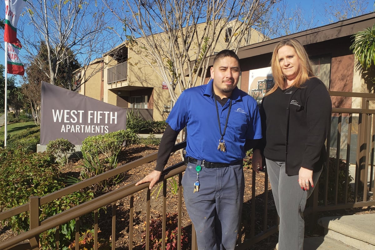 The team at West Fifth Apartments in Ontario, California