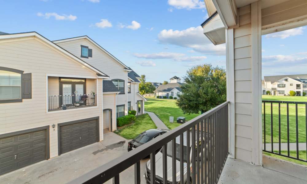 Balcony with exterior view at Burkburnett Residences in Burkburnett, Texas