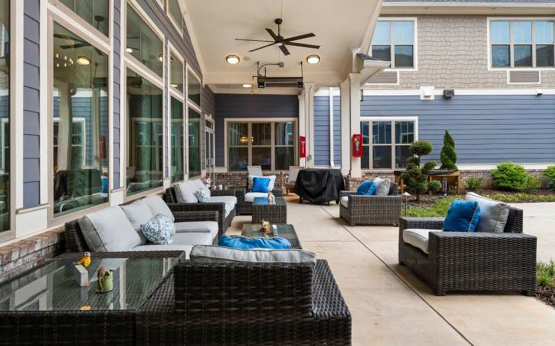 Common seating area at The Barclay at Whiskey Road in Aiken, South Carolina