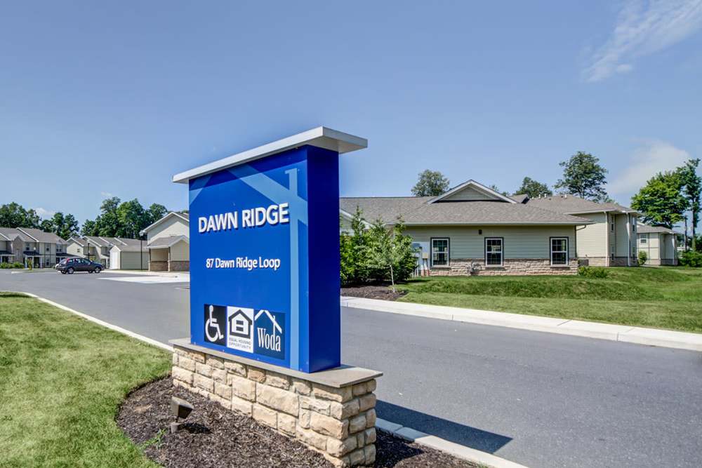 Property signage board at Dawn Ridge in Carlisle, Pennsylvania
