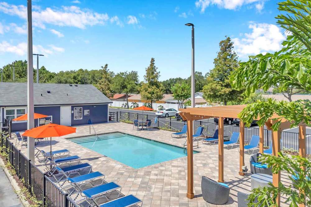View of pool area at Citrus Run Apartments in Tampa, Florida