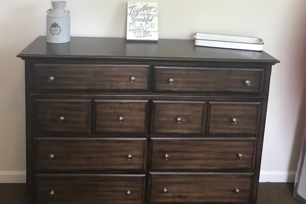 Personalized private bedroom at Arcadian Cove in Richmond, Kentucky.