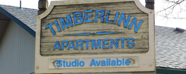 Entrance sign at Timberlinn Apartments in Albany, Oregon
