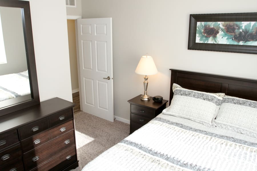 Spacious bedroom in Johnston, Iowa at Johnston Gardens
