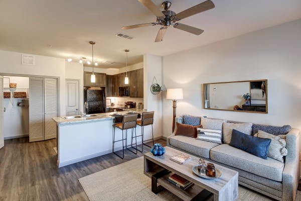 living room at The Emerson at Forney Marketplace in Forney, Texas