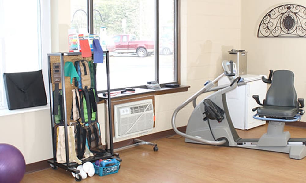 Fitness center at East Troy Manor in East Troy, Wisconsin