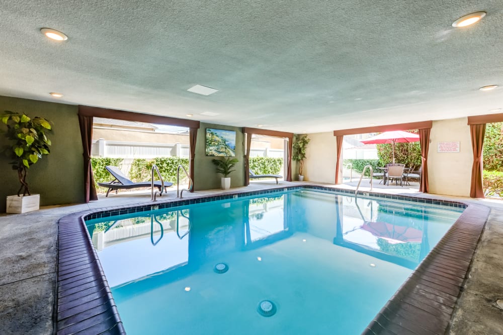 Crystal clear interior pool at The Ritz in Studio City, CA