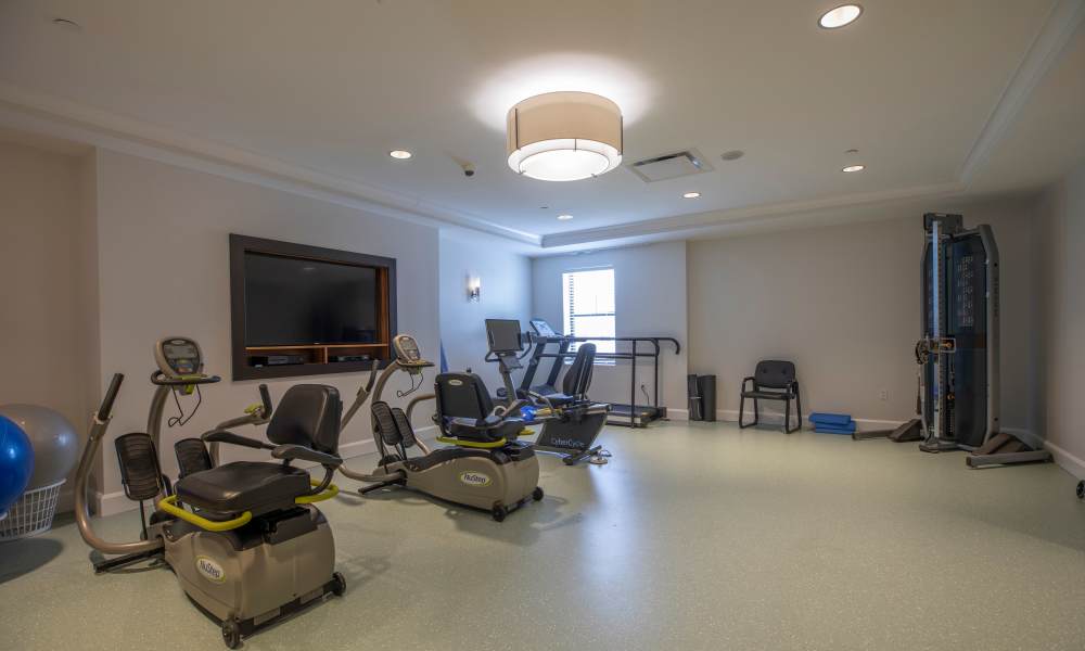 Fitness center at Keystone Place at Beachwalk in Fort Myers, Florida