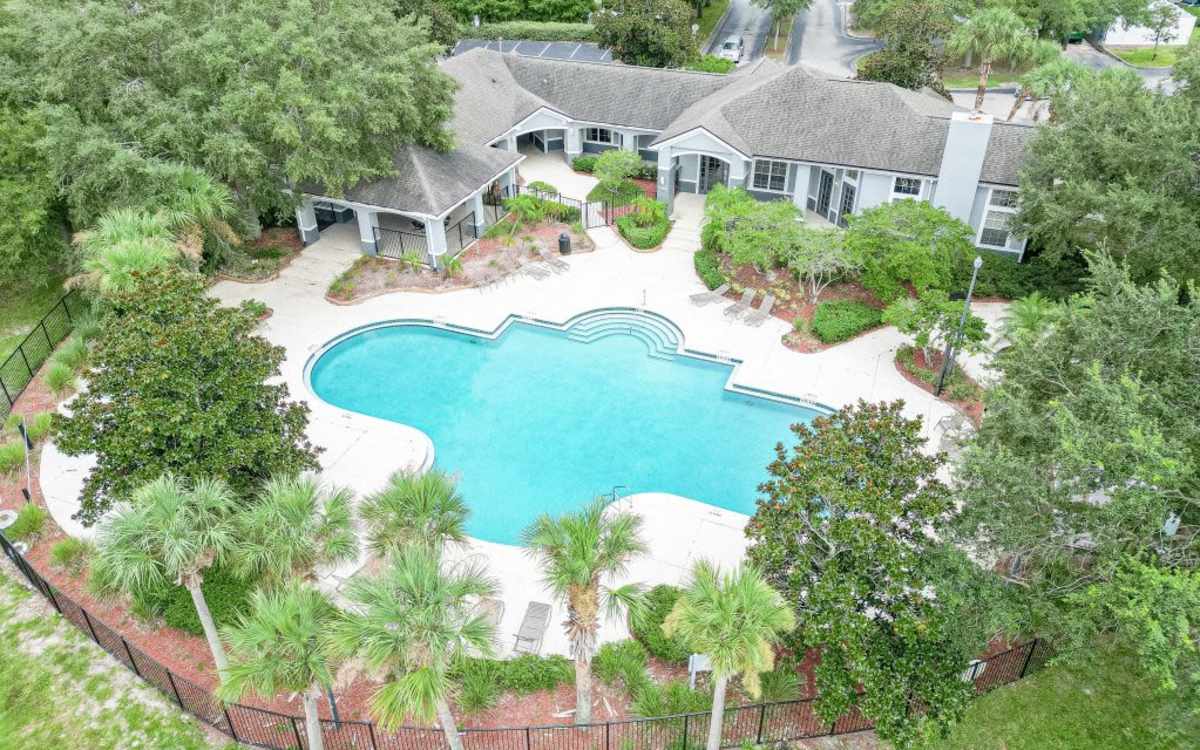 Drone shot of the community at Logan Heights in Sanford, Florida