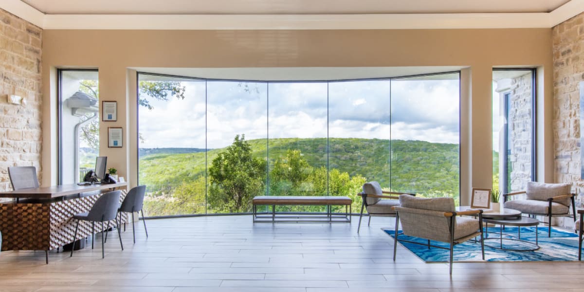 Interior lobby area at Marquis at Treetops in Austin, Texas