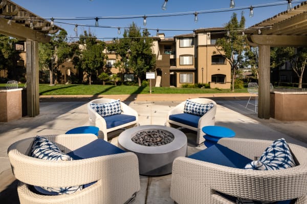 Fire pit at Castlerock at Sycamore Highlands in Riverside, California