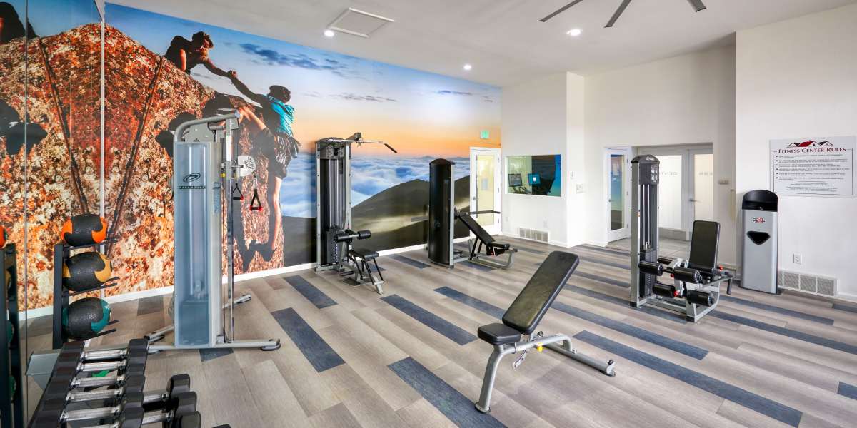 Fully equipped gym at Villas at Homestead Apartments in Englewood, Colorado