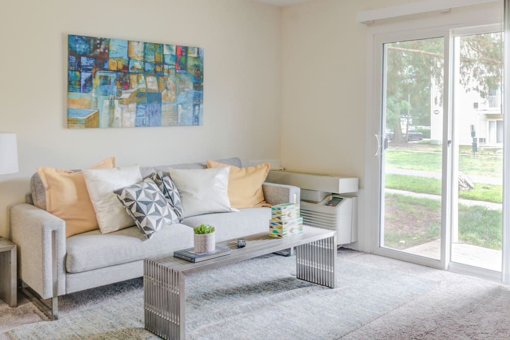 Apartment living room at The Village at Voorhees in Voorhees, New Jersey