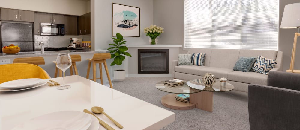 Open concept apartments at Terrene at the Grove in Wilsonville, Oregon