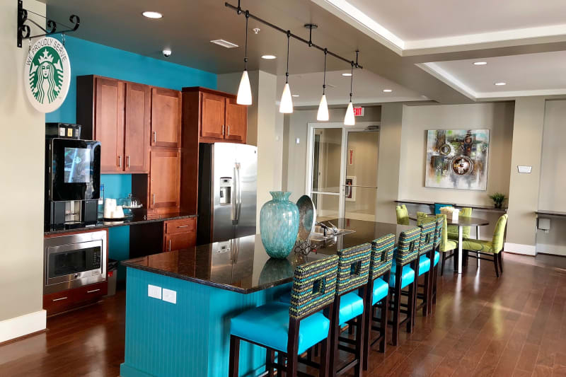Clubhouse interior at Level at 401 in Raleigh, North Carolina